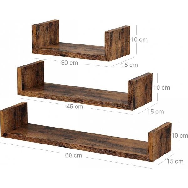 Abner wandplank - Bruin Abner wandplank - Bruin