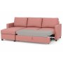 Divansoffa Uppsala bddfunktion och frvaring 228 cm - Rosa
