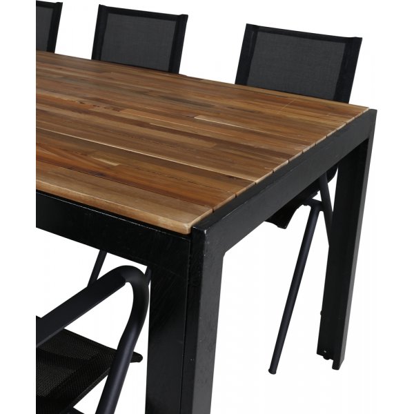 Bois utematgrupp med 6 st Alina stolar - Svart/Natur Bois utematgrupp med 6 st Alina stolar - Svart/Natur