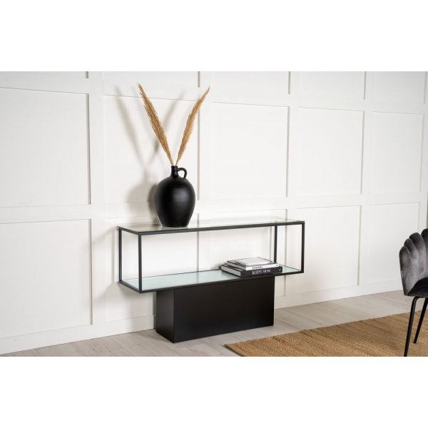 Table console Agns 130 x 35 cm - Noir/verre