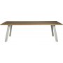 Freddy lngt matbord fr 10 personer i whitewash med vita metallben - 240x90 cm