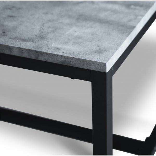 Texas matgrupp med 6 st Texas matstolar Svart PU + Texas matbord betong 180x90 cm