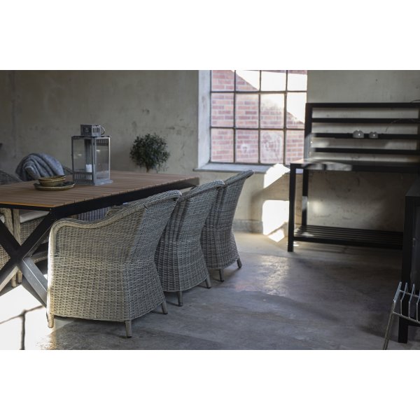 Bologna matbord 200-240 cm - Svart / Ek (Aintwood)