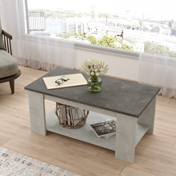 Luvio soffbord 15, 96x50 cm - Silver/antracit