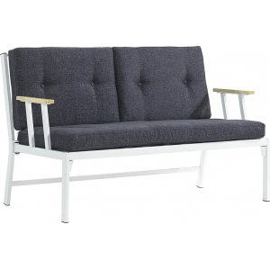 Lotus 2-sits utesoffa - Vit/antracit + Möbelvårdskit för textilier Lotus 2-sits utesoffa - Vit/antracit + Möbelvårdskit för textilier