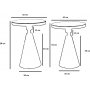 Chalice sidobord set 50/55 cm - Svart/vit