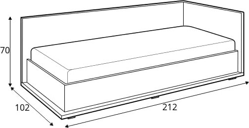 Simi bed rechts 90 x 200 cm - Wit/hickory Simi bed rechts 90 x 200 cm - Wit/hickory