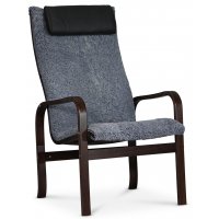 Fushion fåtölj i fårskinn scandinavian grey - Mörk valnöt Fushion fåtölj i fårskinn scandinavian grey - Mörk valnöt
