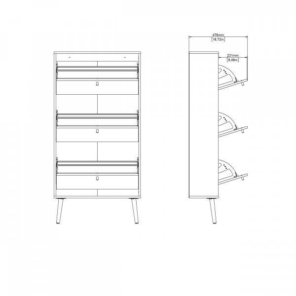 Skoskp Bodo | 3 fllbara luckor | Vit