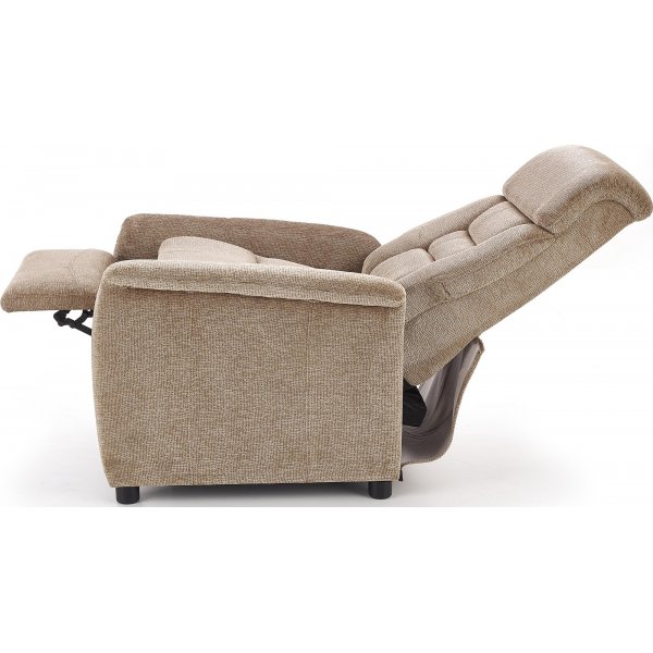 Fauteuil relax Agnetha beige en tissu Fauteuil relax Agnetha beige en tissu