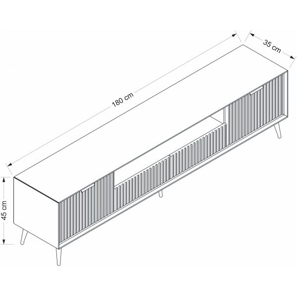 Meuble TV Bazal avec pieds - Beige Meuble TV Bazal avec pieds - Beige