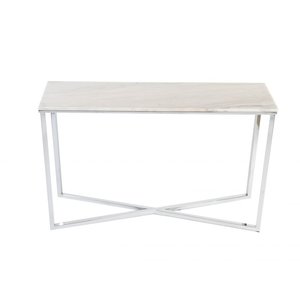 Table console Rimini 120 x 35 cm - Marbre clair/chrome