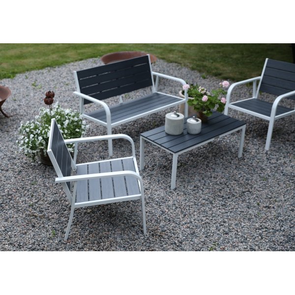 Alesund Loungegrupp - Vit/gr + Flckborttagare fr mbler