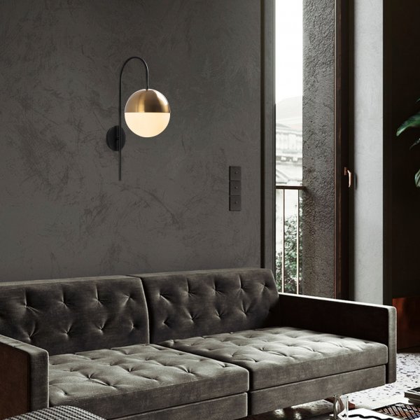 Bastos wandlamp 3051 - Zwart/vintage/wit