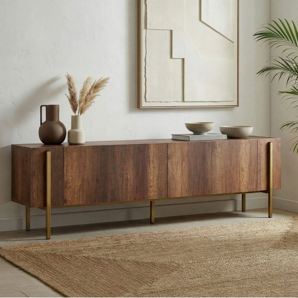 TV-b�nk Nemming 180 cm - Barok valn�t/guld