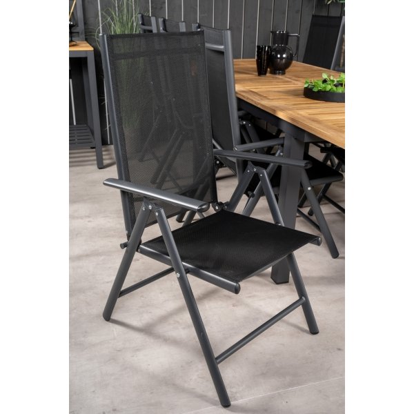 Panama utematgrupp med 8 st Break stolar - Svart/Natur Panama utematgrupp med 8 st Break stolar - Svart/Natur