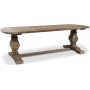 Newcastle matgrupp bord i tervunnet tr + 6 st matstolar i beige linne