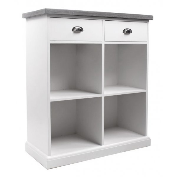 Byr hugo enkel med 2 ldor - Vit/cement