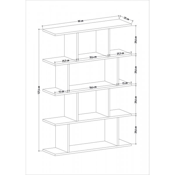 Bibliothque Harmon - Blanc/anthracite