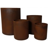 Rost set om 4 st runda krukor - Utomhus krukor Rost set om 4 st runda krukor - Utomhus krukor