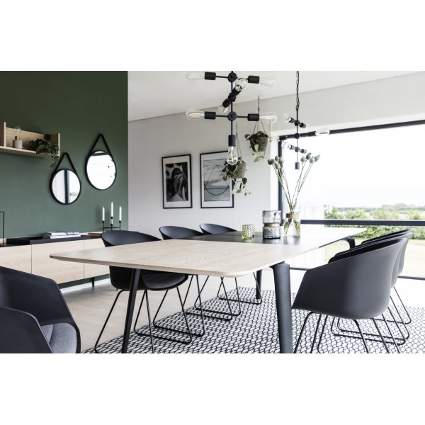 Connect matbord 200 cm - Vitpigmenterad ek