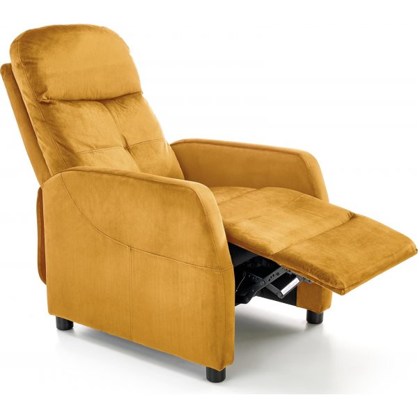 Gunvor reclinerftlj i gul sammet