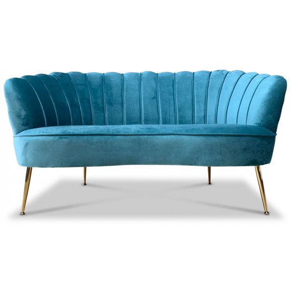 Snäckan 2-sits soffa - Turkos sammet / Mässing Snäckan 2-sits soffa - Turkos sammet / Mässing