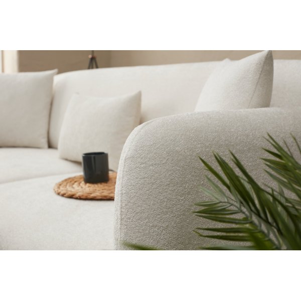 Simena 3-sits soffa - Gräddvit/guld Simena 3-sits soffa - Gräddvit/guld