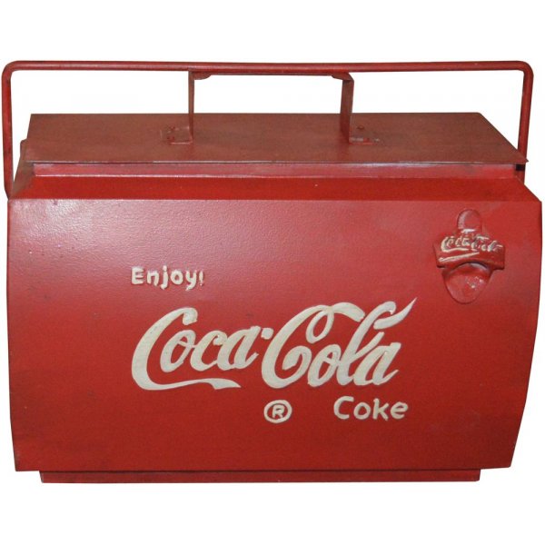 Coca Cola vintage kylbox med handtag - rd