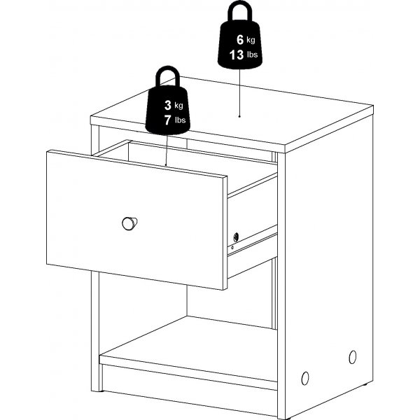 May nachtkastje - Grijs