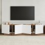 TV-b�nk Lorensa 180 cm - Vit/Atlantic Pine