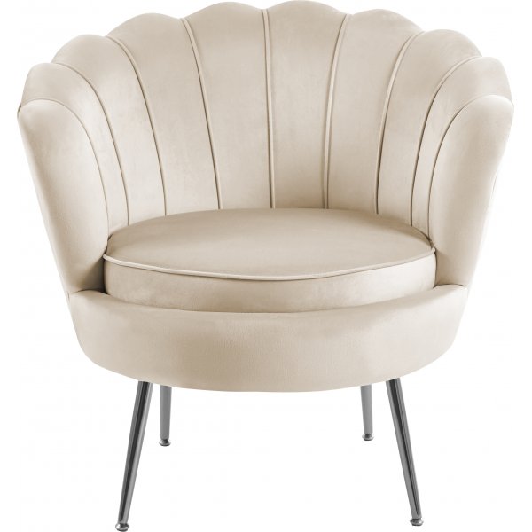 Fauteuil in beige fluweel - Kingsley Fauteuil in beige fluweel - Kingsley