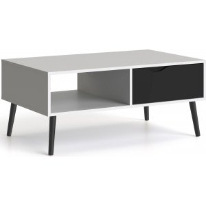 Table basse Oslo 99 x 39 cm - Blanc/noir