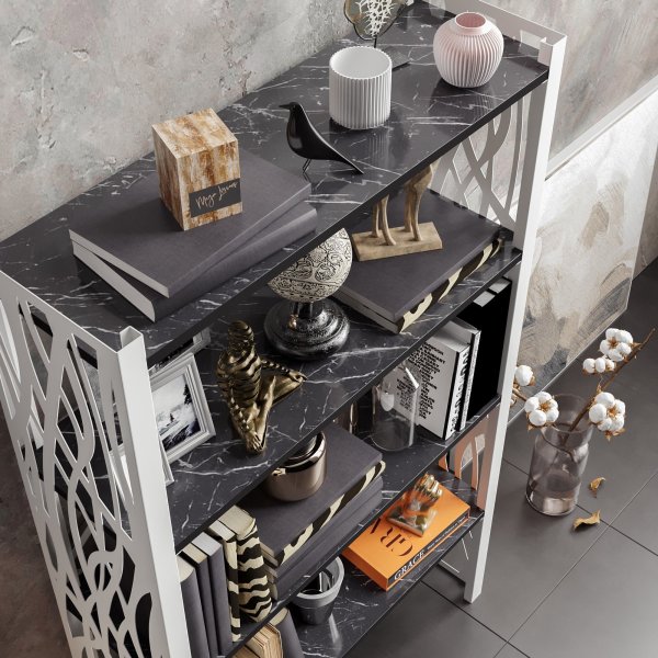 Merkel bokhylla - Vit/svart Merkel bokhylla - Vit/svart