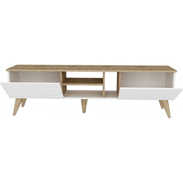 Banc multimdia Egg - Blanc/noyer