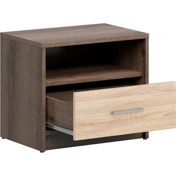 Nepo Plus nachtkastje - Donker eiken/Sonoma eiken