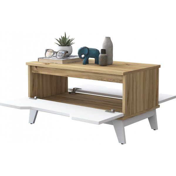 Abby soffbord 80x45 cm - Ek/vit Abby soffbord 80x45 cm - Ek/vit