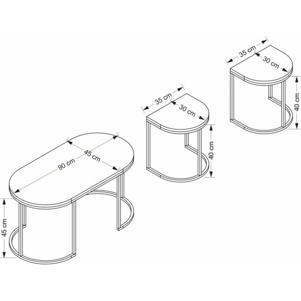 Table Dena 35/90 x 30/45 cm - Chêne/anthracite Table Dena 35/90 x 30/45 cm - Chêne/anthracite