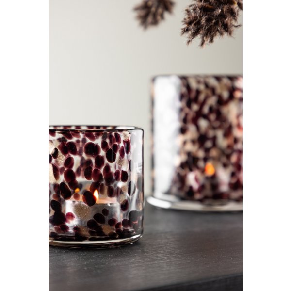 Glora lykta Ø8 cm - Svart/Vit Glora lykta Ø8 cm - Svart/Vit