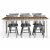 Groupe de salle  manger Dalsland: Table  manger en Chne / Blanc avec 6 chaises en cannage gris