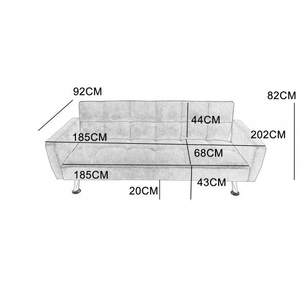 Bäddsoffa Visby – Beige tyg | 202 cm Bäddsoffa Visby – Beige tyg | 202 cm