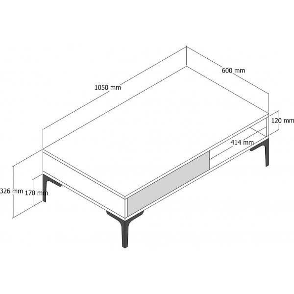 Table basse Istanbul 105 x 60 cm - Noyer/anthracite Table basse Istanbul 105 x 60 cm - Noyer/anthracite