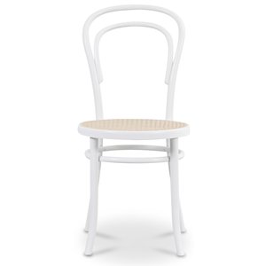 Chaise blanche No 14 avec assise en rotin