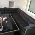 Kundbild Davenport utegrupp med bord (konstrotting) Höger - Grå: Riktigt bra soffgrupp till...