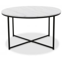 Niko soffbord 85 cm - Vit äkta Marmor / Svart Niko soffbord 85 cm - Vit äkta Marmor / Svart
