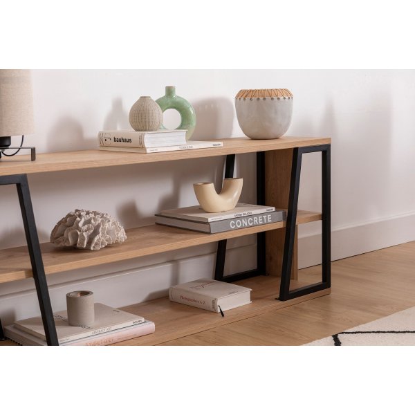 Meuble TV Lissa 123,6 cm - Chêne saphir/noir Meuble TV Lissa 123,6 cm - Chêne saphir/noir