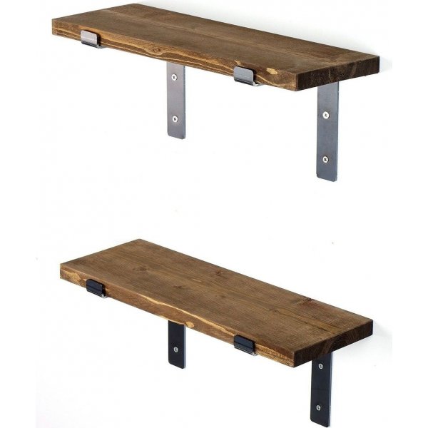 Lamba wandplank 5 - Zwart/walnoot Lamba wandplank 5 - Zwart/walnoot