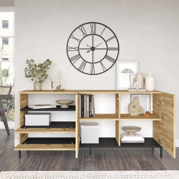 Luvio dressoir 32 - Eiken/zwart Luvio dressoir 32 - Eiken/zwart
