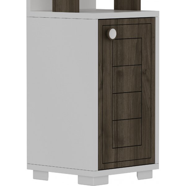 Bibliothèque Canard - Blanc/noyer Bibliothèque Canard - Blanc/noyer