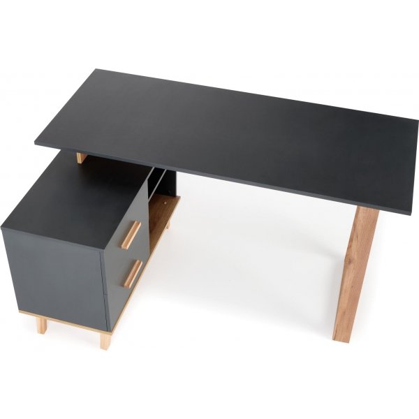 Bureau Sergio 134-210 x 60-90 cm - Anthracite/chêne wotan Bureau Sergio 134-210 x 60-90 cm - Anthracite/chêne wotan